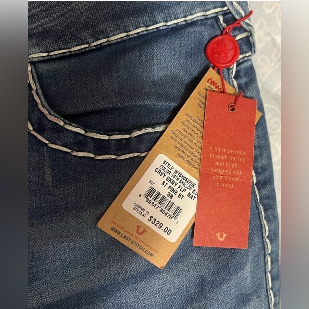 TRUE RELIGION CURVY SKINNY FLAP NAT BT JEAN WOMEN'S - Picture 10 of 16